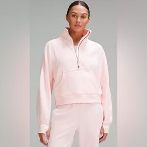 Lululemon athletica oversized half zip scuba strawberry milkshake XS S